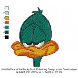 100x100 Face of The Plucky Duck Embroidery Design Instant Download
